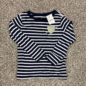 J. Crew Blue and White Long Sleeve Tee